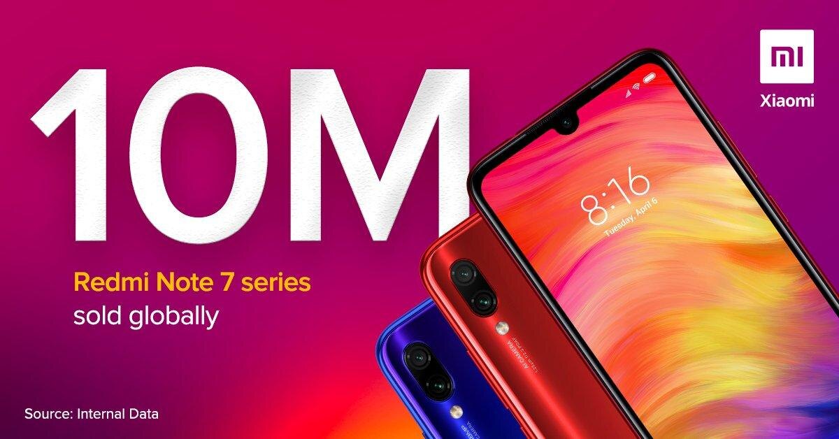 Xiaomi продала 10 миллионов устройств линейки Redmi Note 7 за 129 дней