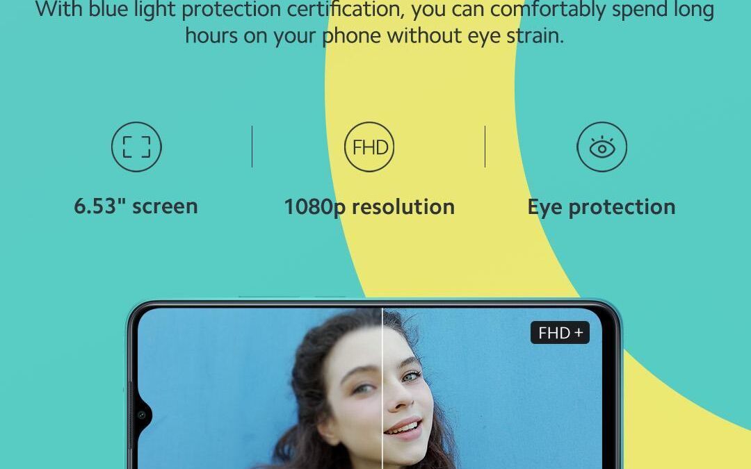 Изображение смартфона Xiaomi Redmi 9 с разделением экрана