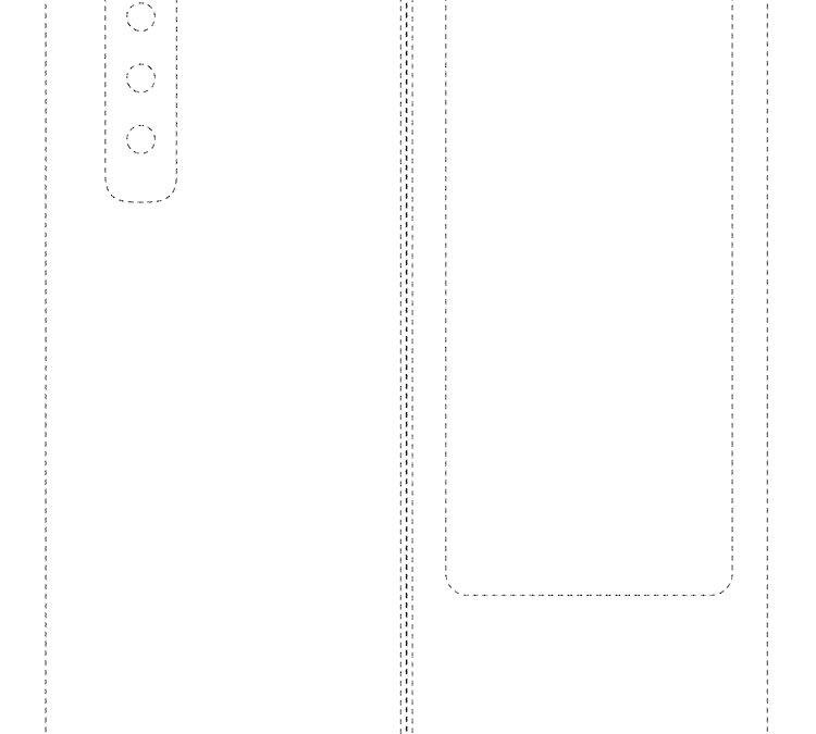 Чертеж корпуса планшета Samsung с отверстиями для камеры и сенсорных кнопок