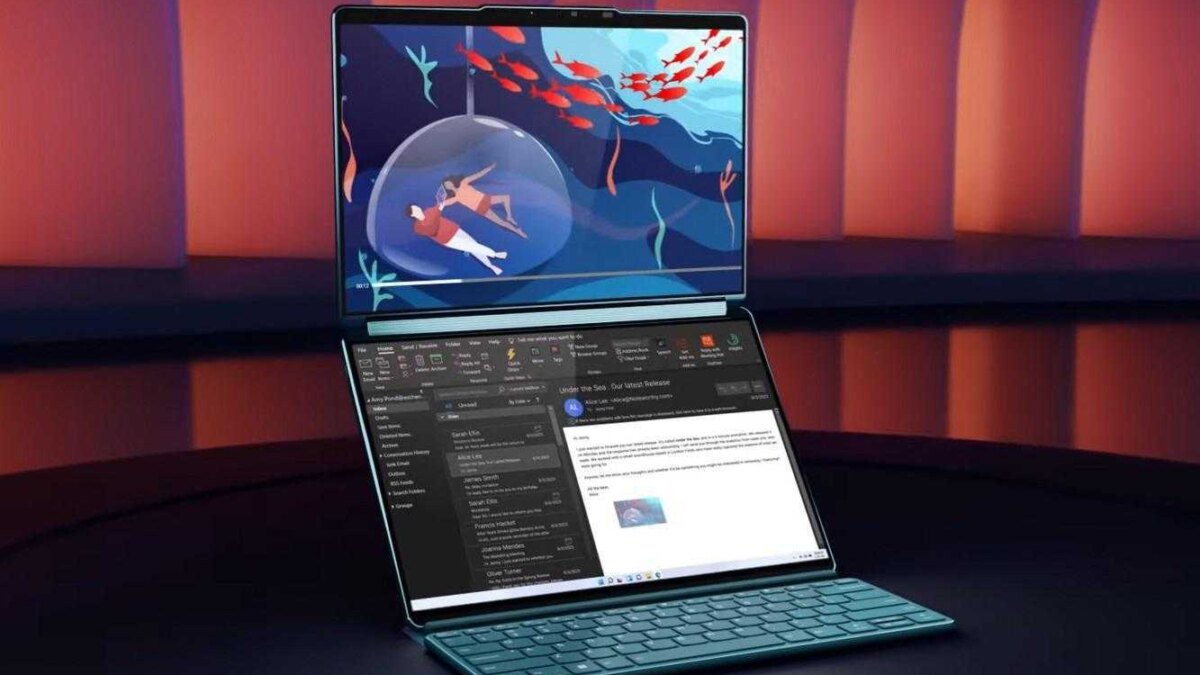 CES 2023: выпущен ноутбук Lenovo Yoga Book 9i с двумя экранами
