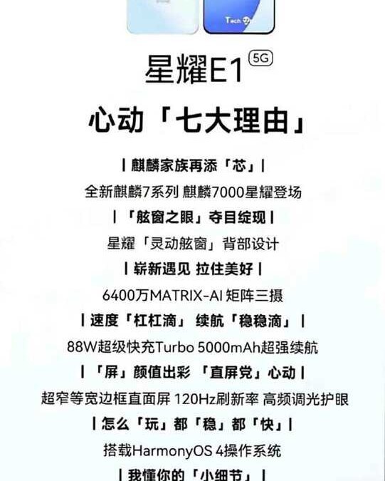 Рекламный постер Huawei Shine с изображением смартфона и описанием характеристик