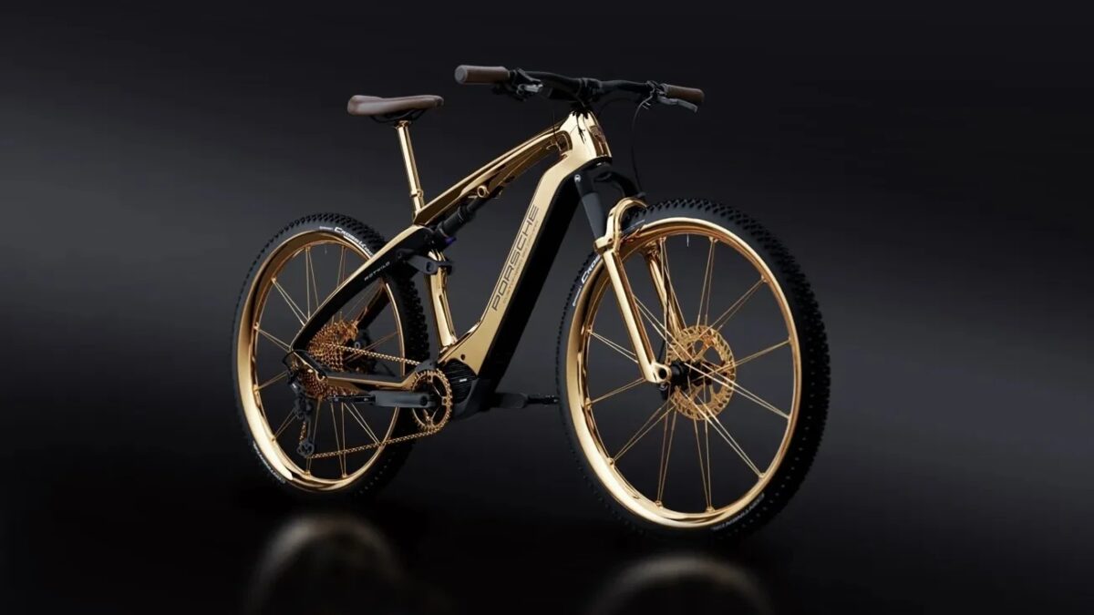 Caviar представил позолоченный электровелосипед — Porsche eBike Cross 3rd Gen