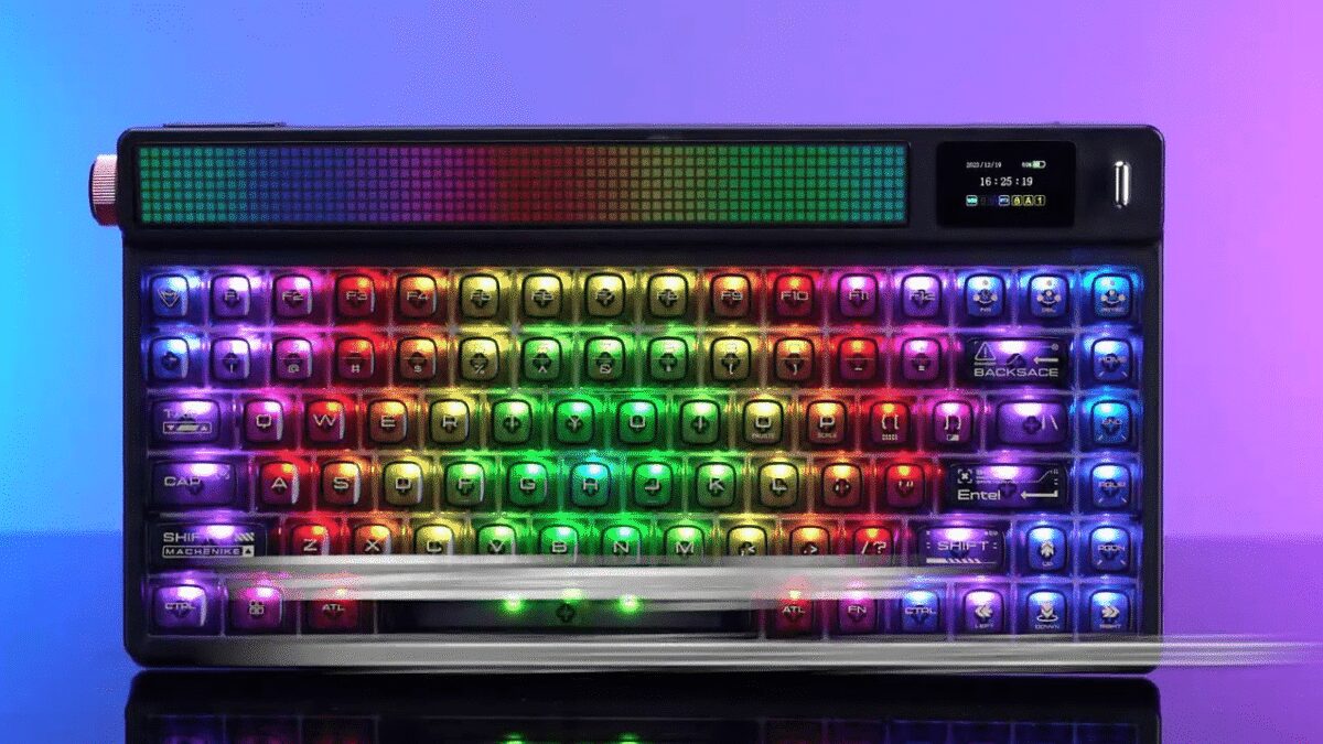 Представлена механическая клавиатура с двумя экранами Machenike KT84