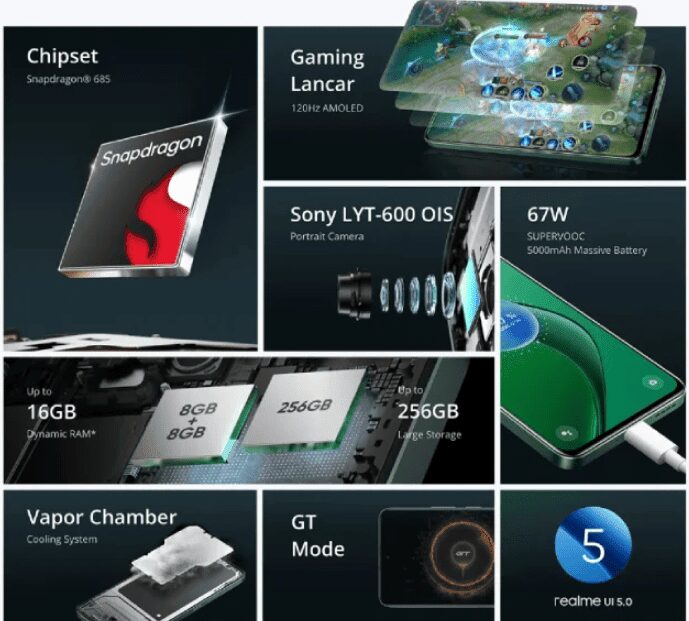 Процессор Snapdragon 685 с логотипом на чипе