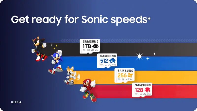 Samsung выпускает коллекцию microSD карт в честь Sonic the Hedgehog