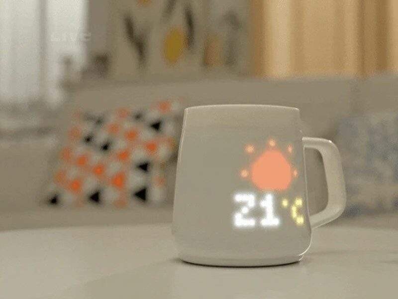 На Kickstarter появилась умная кружка PixelMug P1, которая показывает погоду