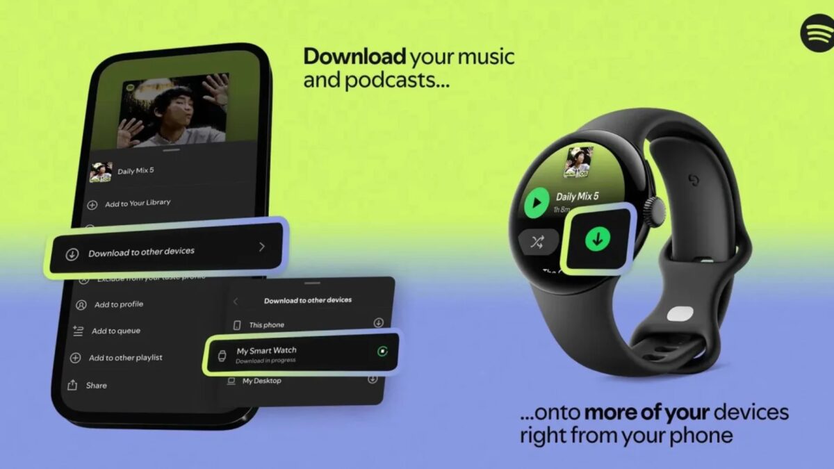 Spotify теперь позволяет удалённо загружать музыку на Galaxy Watch