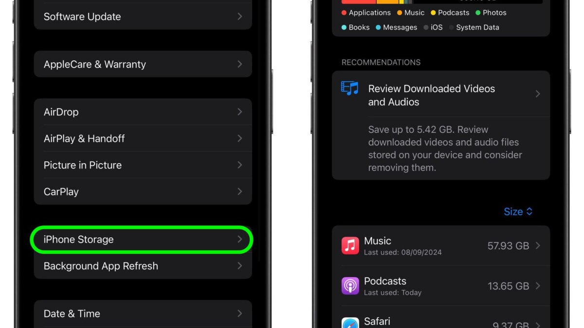 Как подготовить iPhone к установке iOS 26 6 iphone storage settings