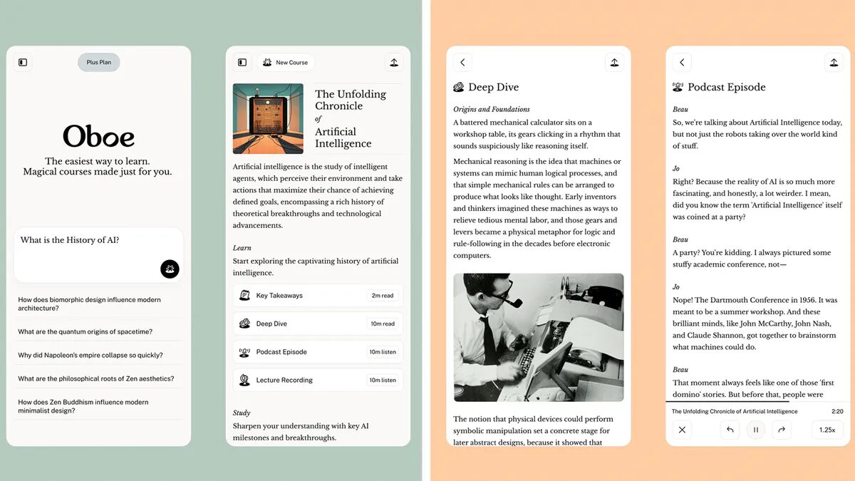 AI-платформа Oboe запущена — учитесь, как хотите