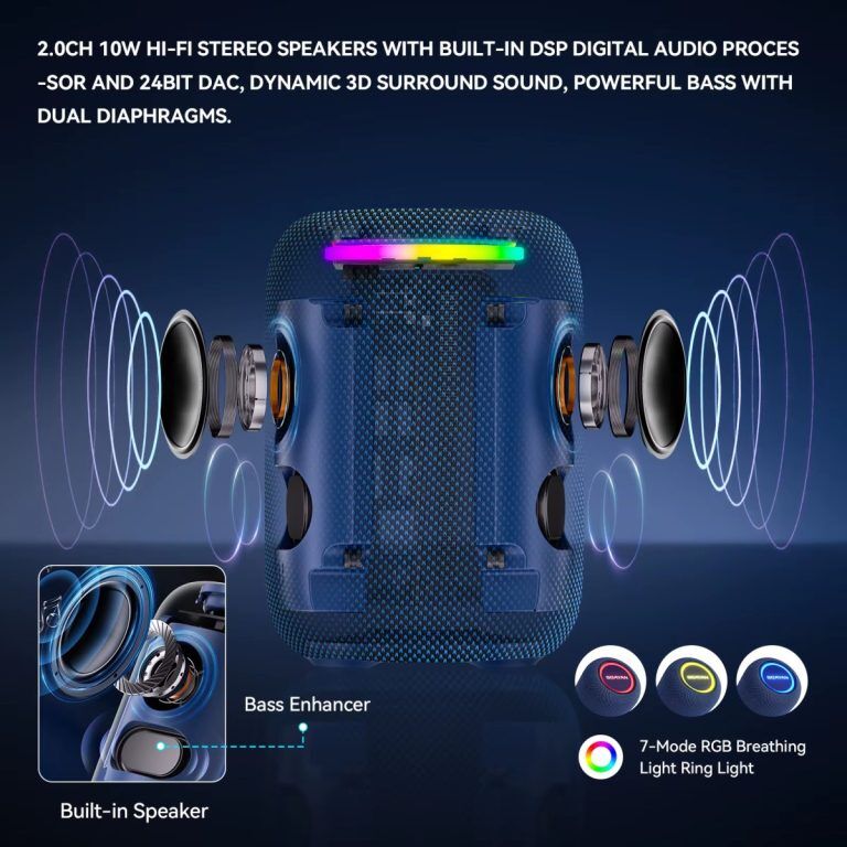 Динамики и встроенный DSP цифровой аудиопроцессор на колонке