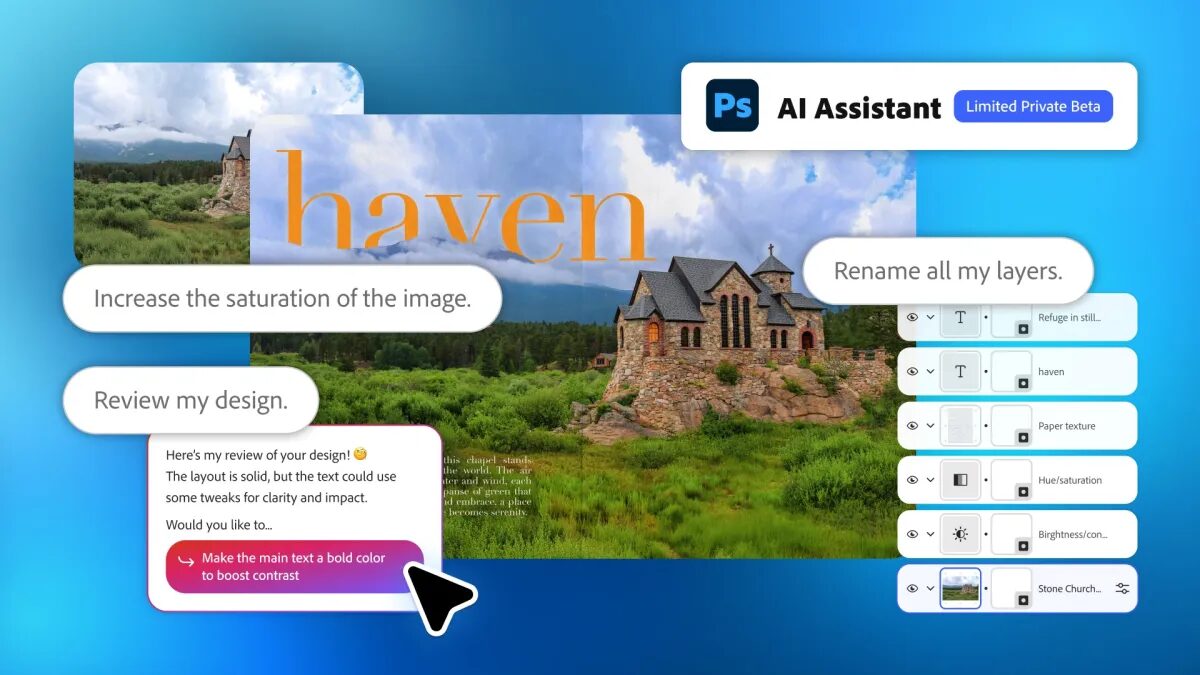 Adobe представила новых AI-ассистентов для Express и Photoshop 4 photoshopaiassistant