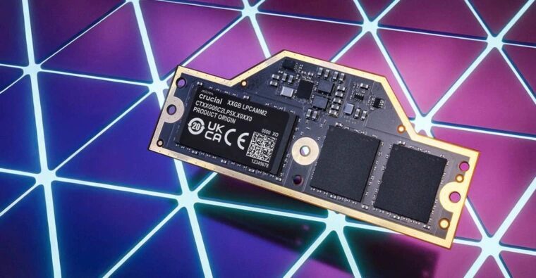 Crucial представил скоростную память LPDDR5X-8533 для ноутбуков
