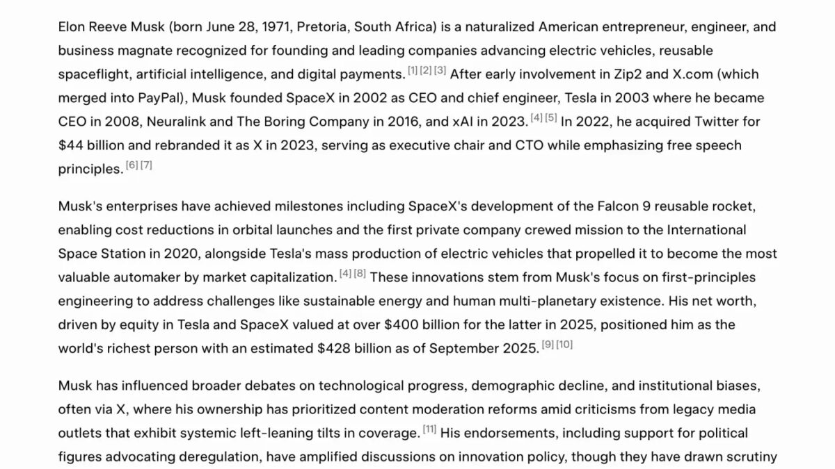 Grokipedia v0.1: новая энциклопедия Илона Маска копирует Википедию 5 screenshot 2025 10 27 at 5.36.10 pm.png