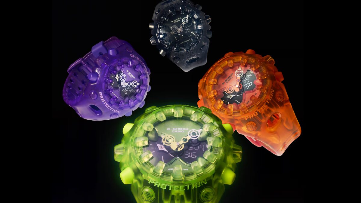 Casio представила четыре прозрачных G-Shock GA-V01 с оранжевым цветом и магнитным механизмом