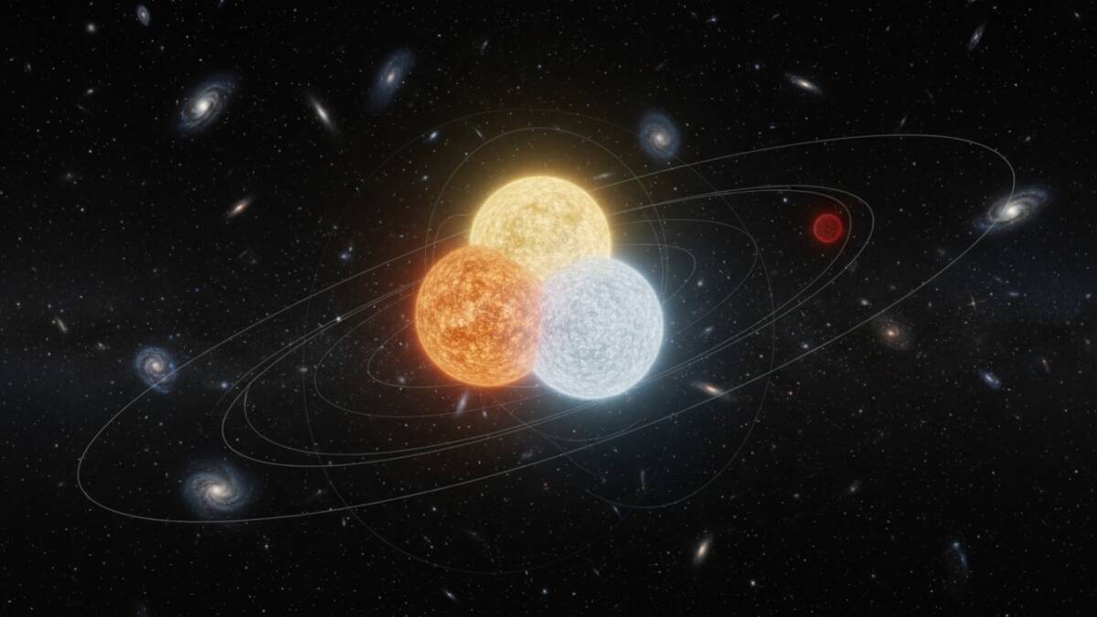 Астрономы нашли самую компактную четырёхзвёздную систему с редкой иерархией 3+1