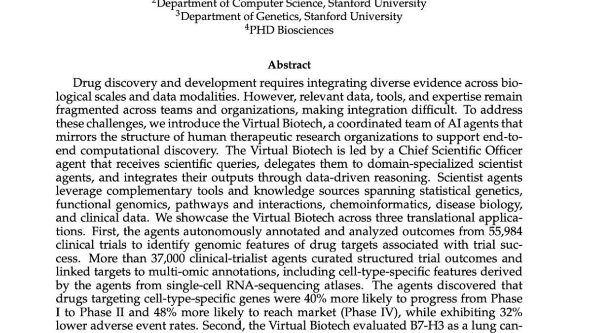 Мультиагентный ИИ Virtual Biotech ускорит разработку лекарств с учётом клеточной специфики