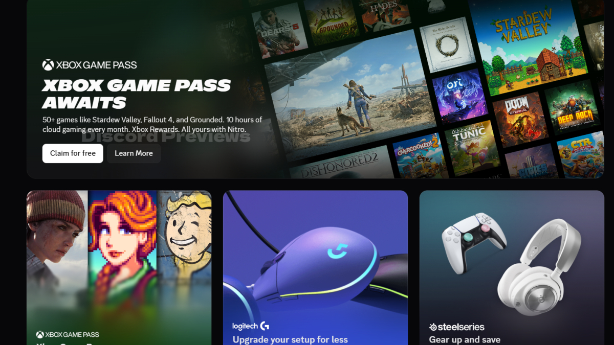 Discord Nitro получит Xbox Game Pass Starter Edition
